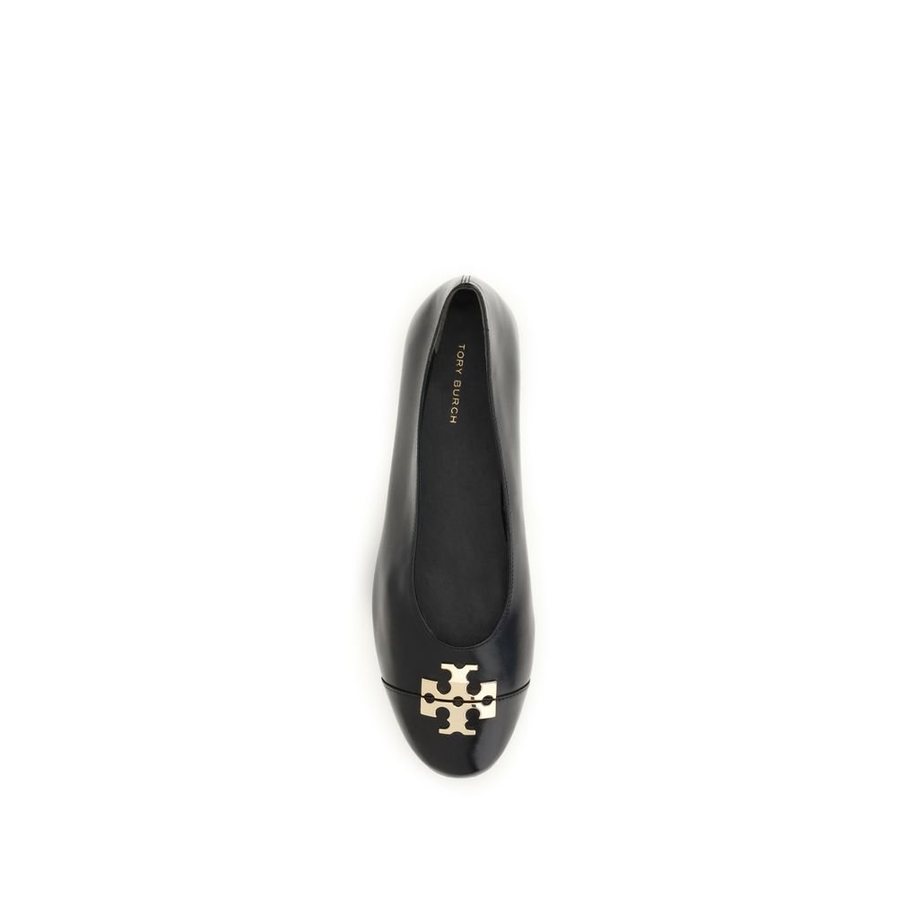 Tory Burch Black Calf Leather Bos Taurus Ballet Flats - Image 4