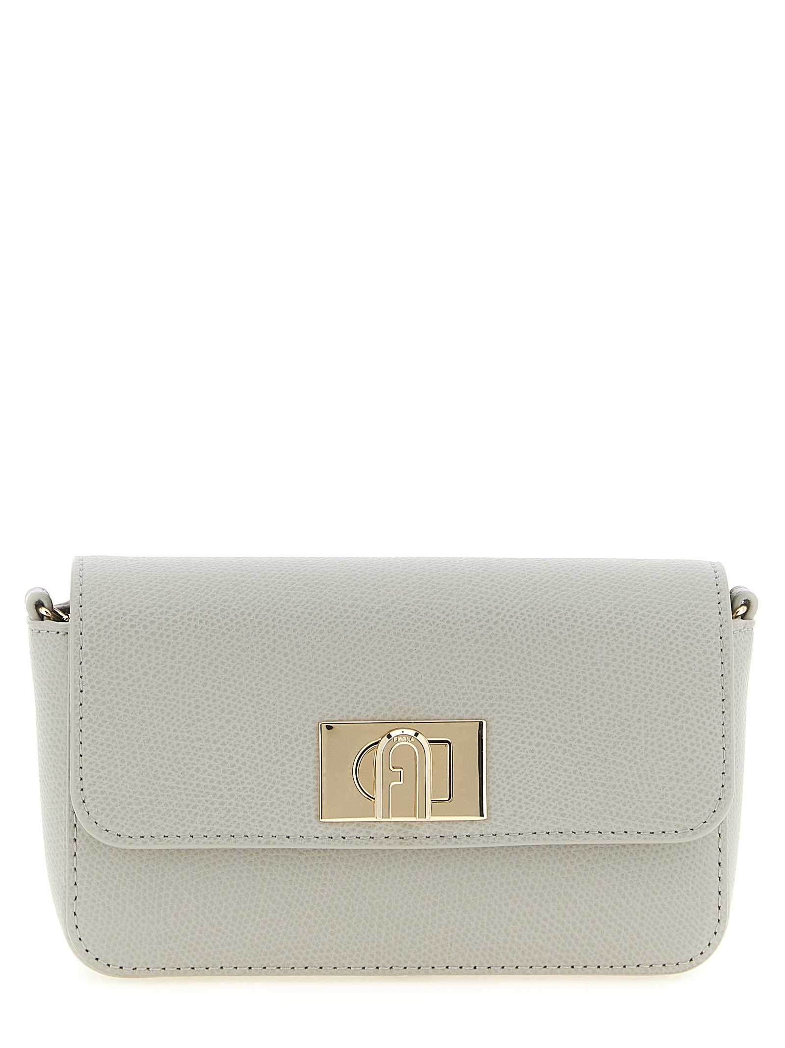 Furla Gray Calfskin Crossbody Bag