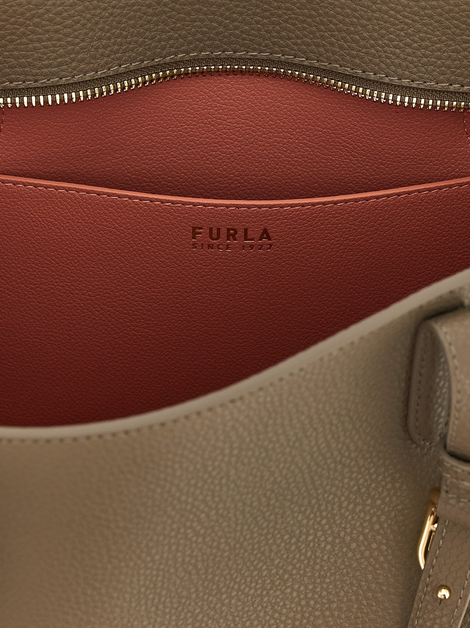 Furla Gray Calfskin Tote Bag - Image 4