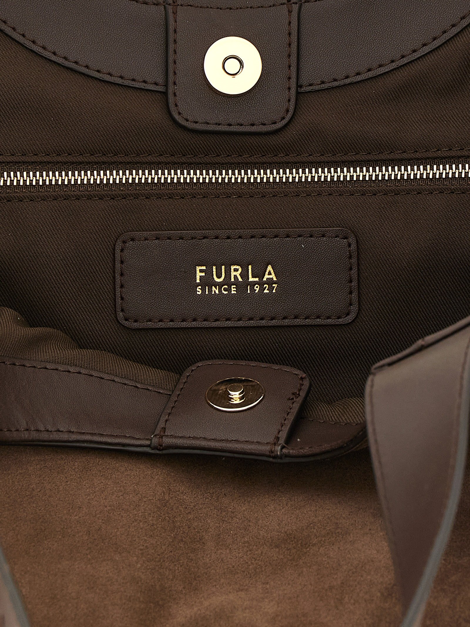 Furla Brown Calfskin Tote Bag - Image 4