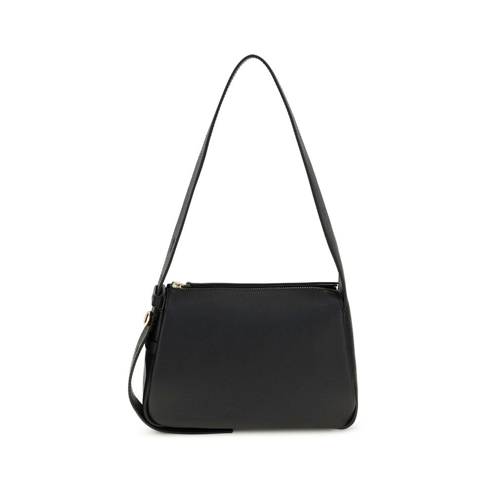 Tory Burch Black Calf Leather Bos Taurus Shoulder Bag