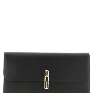 Furla Black Calfskin Clutch Bag