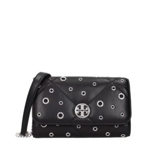 Tory Burch Black Leather Clutch Bag