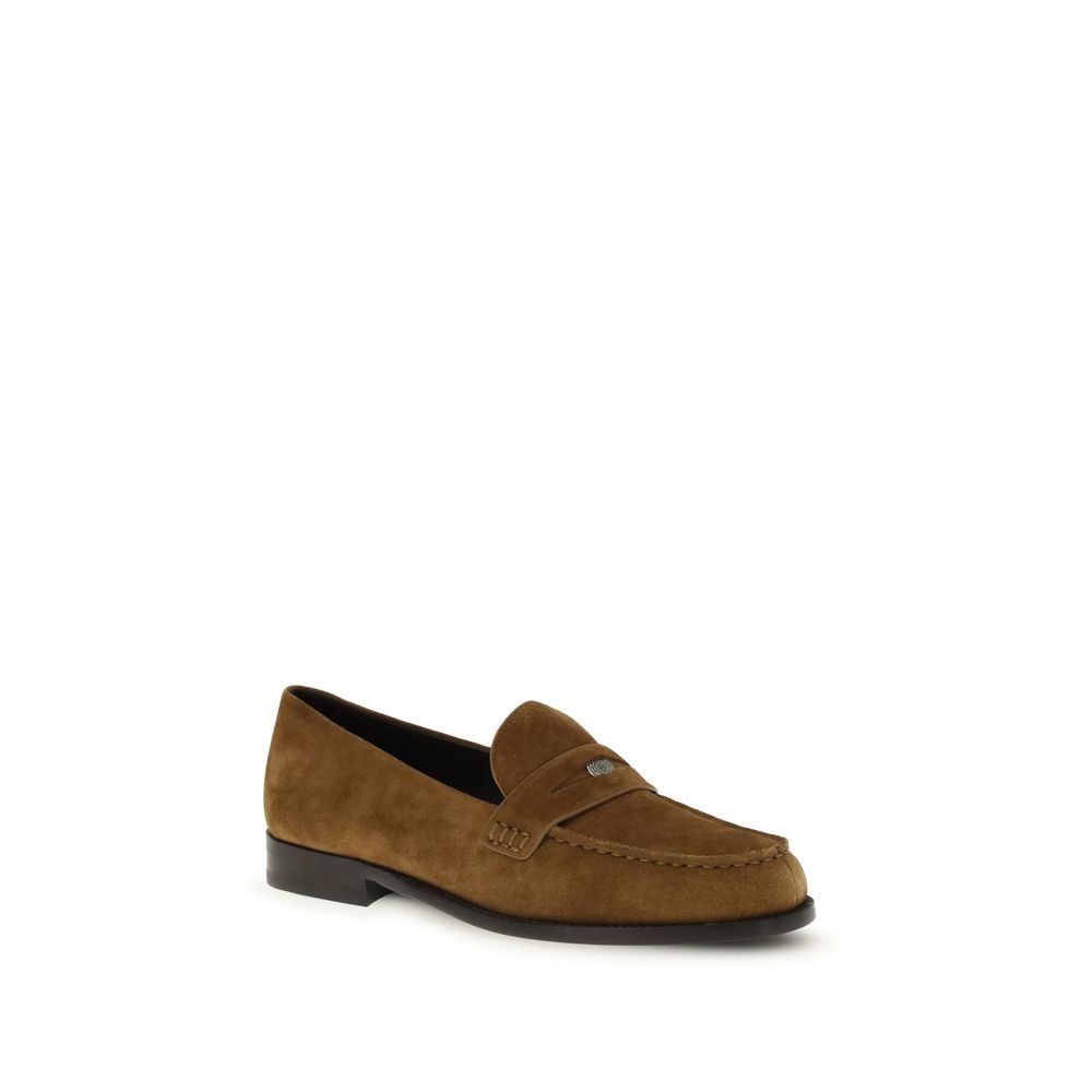 Tory Burch Beige Calf Leather Bos Taurus Slip-On Loafers - Image 2