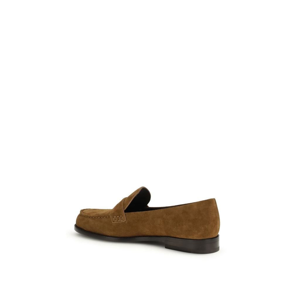 Tory Burch Beige Calf Leather Bos Taurus Slip-On Loafers - Image 3