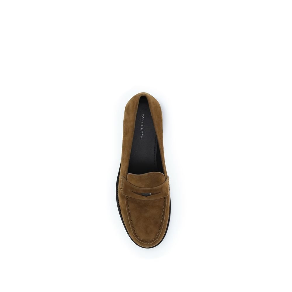 Tory Burch Beige Calf Leather Bos Taurus Slip-On Loafers - Image 4