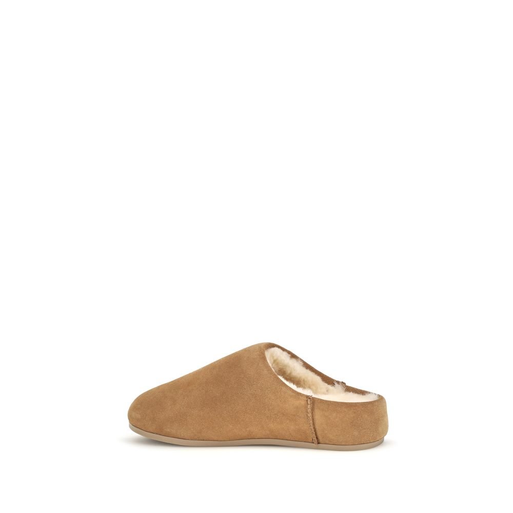 UGG Beige Leather Mules - Image 3