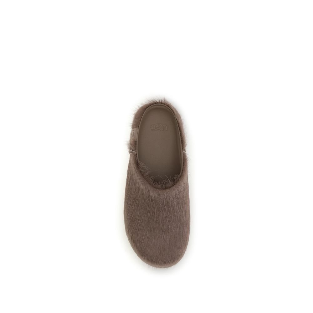 UGG Brown Nubuc Leather Clogs - Image 4