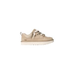 UGG Beige Suede Leather Chunky Sneakers