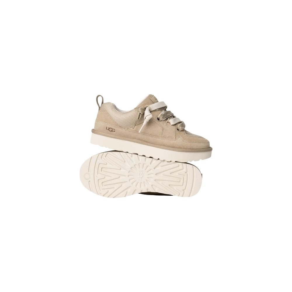 UGG Beige Suede Leather Chunky Sneakers - Image 3