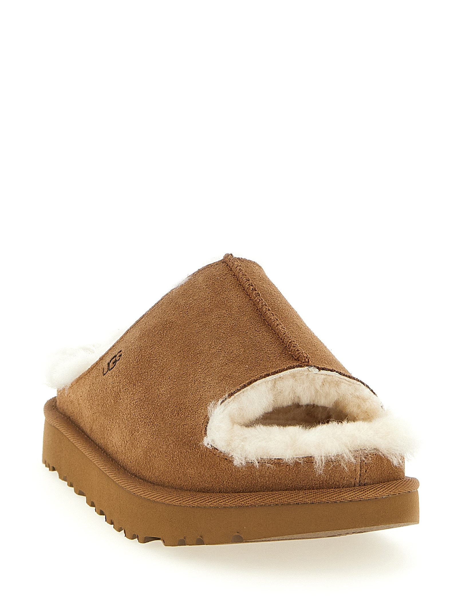 UGG Brown Leather Slides - Image 2